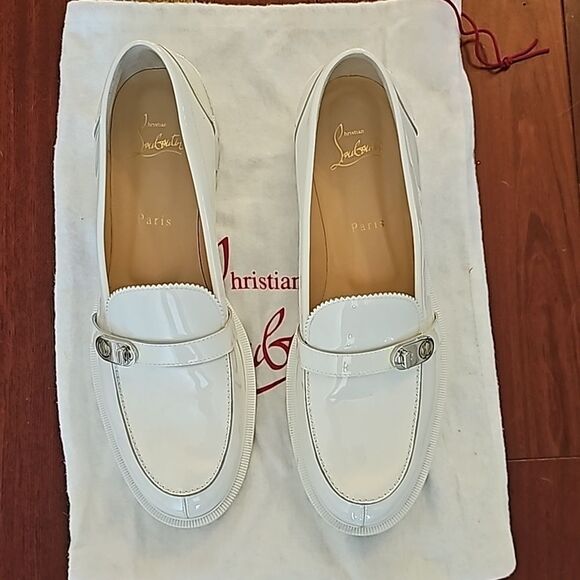 Christian Louboutin Loafer Patent Leather Rubber Sole Brunch Spring Wedding 40 - Picture 9 of 9